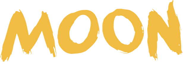 Das Logo für „Moon Der Panda“ in Gelb und Weiß auf schwarzem Hintergrund.