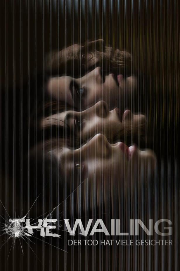 Das Filmplakat für „The Wailing“ zeigt mehrere Gesichter hinter einer geriffelten Glaswand.