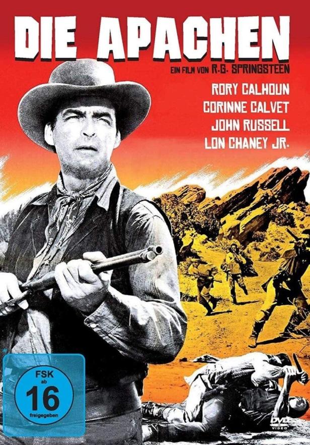 Das Filmplakat für „Die Apachen“ mit Rory Calhoun in der Hauptrolle.