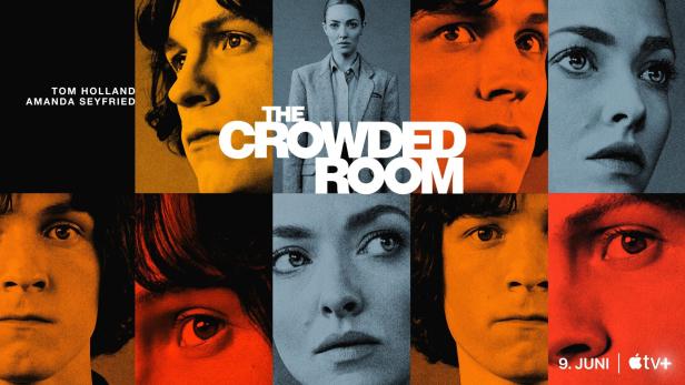 Das Poster für „The Crowded Room“ zeigt Tom Holland und Amanda Seyfried in Nahaufnahme.