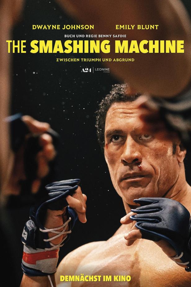 Das Filmplakat für „The Smashing Machine“ zeigt Dwayne Johnson als MMA-Kämpfer.