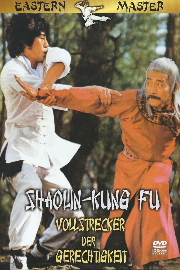 Das DVD-Cover des Films „Shaolin-Kung Fu: Vollstrecker der Gerechtigkeit“ zeigt zwei Männer im Kampf.