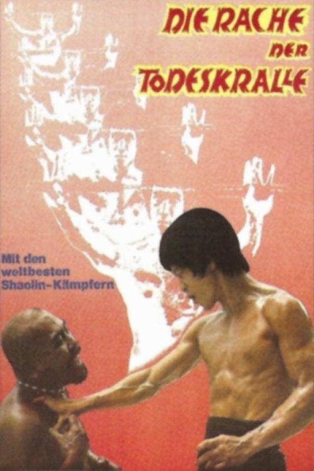 Das Cover des Films „Die Rache der Todeskralle“ zeigt zwei Männer beim Kampf.