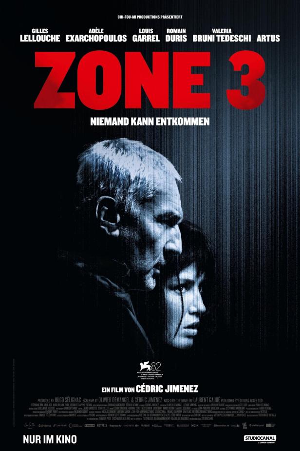 Das Filmplakat für „Zone 3“ zeigt zwei Personen im Schatten.