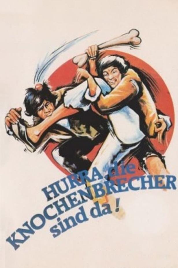 Zwei Männer kämpfen mit einem Knochen in einem Cartoon.