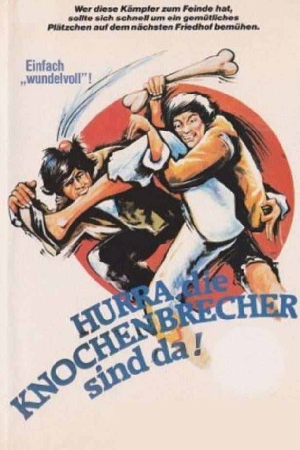 Zwei Männer kämpfen auf dem Cover des Films „Hurra, die Knochenbrecher sind da!“.