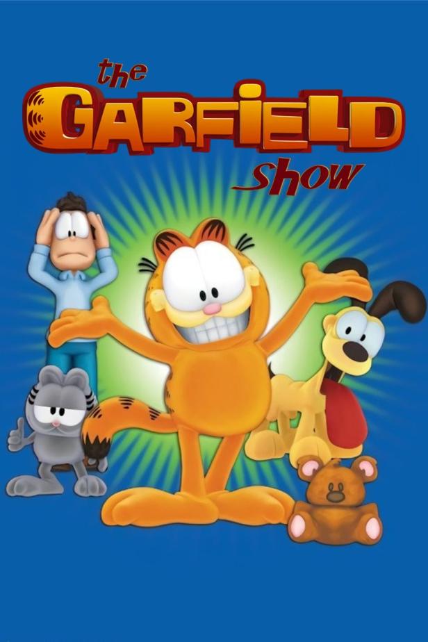 Das Titelbild der „The Garfield Show“ mit Garfield, Jon, Odie und anderen Charakteren.