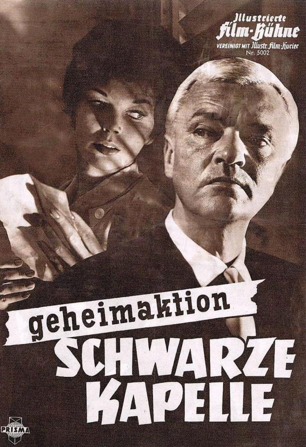 Das Filmplakat für „Geheimaktion Schwarze Kapelle“ zeigt eine Frau und einen Mann.