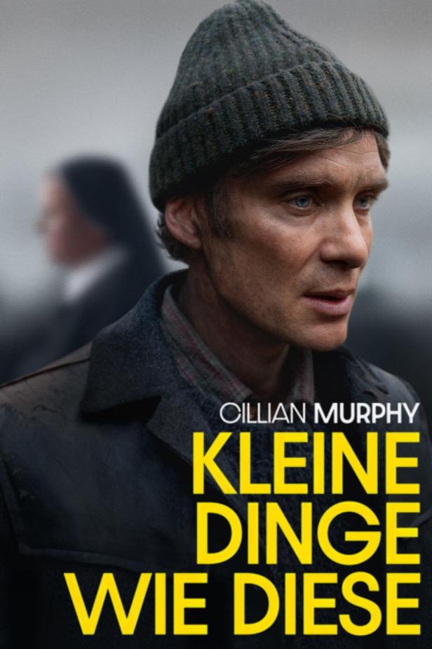 Das Filmplakat für „Kleine Dinge wie diese“ mit Cillian Murphy in einer Mütze.