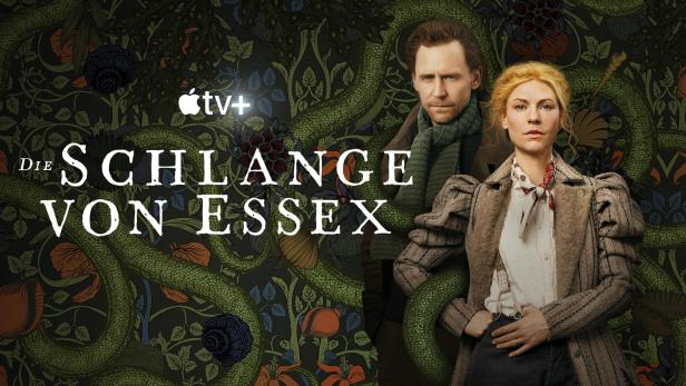 Werbeplakat für die Apple TV+ Serie „Die Schlange von Essex“ mit Claire Danes und Tom Hiddleston.