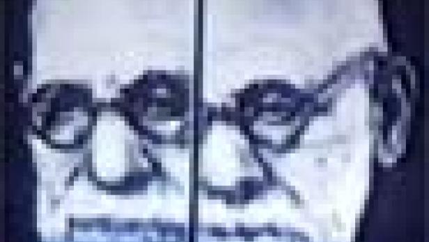 Eine stilisierte Darstellung eines Mannes mit Brille.