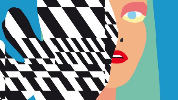 Ein Werbeplakat für das International Youth Media Festival mit einer stilisierten Frau.