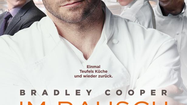 Das Filmplakat für „Im Rausch der Sterne“ zeigt Bradley Cooper als Koch mit seinen Kollegen.