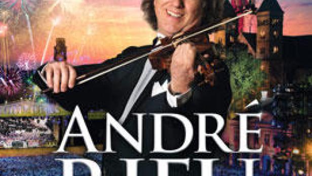 Ein Werbeplakat für „André Rieu: Das Maastricht Konzert 2017“ im Kino.