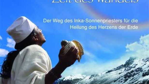 Das Filmplakat für „Pachakútec – Zeit des Wandels“ zeigt einen Inka-Sonnenpriester vor einer Bergkulisse.