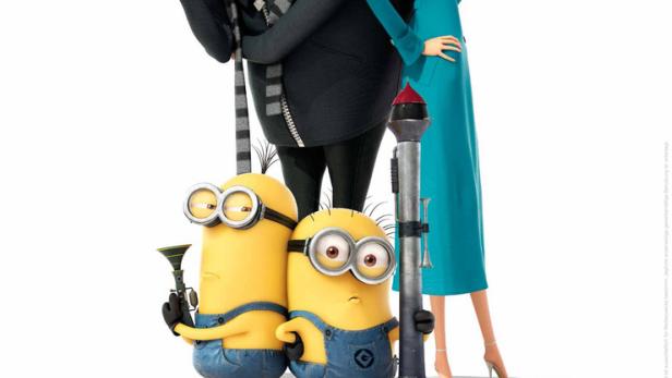 Das Filmplakat zu „Ich – Einfach unverbesserlich 2“ zeigt Gru, Lucy und zwei Minions.