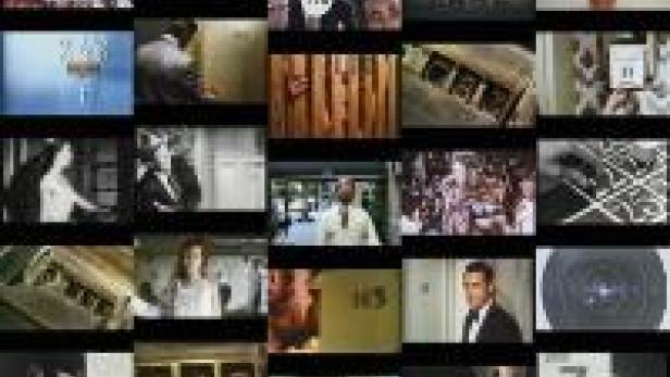 Eine Collage verschiedener Filmszenen mit Zahlen und Ziffern.