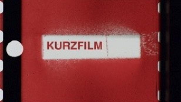 Ein roter Filmstreifen mit dem Wort „Kurzfilm“ in weißer Schrift.