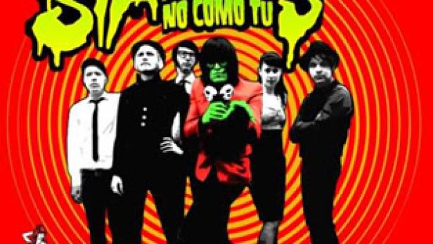 Das Cover des Albums „No Como Tu“ von The Incredible Staggers zeigt die Band vor einem roten Hintergrund.