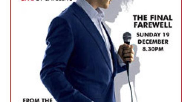 Ein Werbeplakat für das letzte Konzert von Simply Red, das live aus der O2 Arena in London übertragen wird.