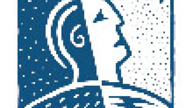 Das stilisierte Logo von ESRA zeigt ein Gesicht im Halbprofil, geteilt in Tag und Nacht.