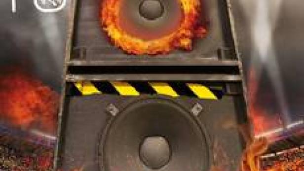 Ein Konzertplakat für Scooter mit dem Titel „The Stadium Techno Inferno“ in der Imtech Arena, Hamburg.