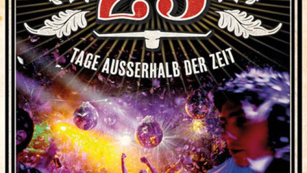 Das Filmplakat für „Bar 25 – Tage außerhalb der Zeit“ zeigt eine Party mit vielen Menschen und Diskokugeln.