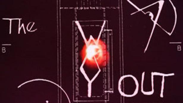 Abstrakte grafische Darstellung mit dem Schriftzug „The Way Out“.