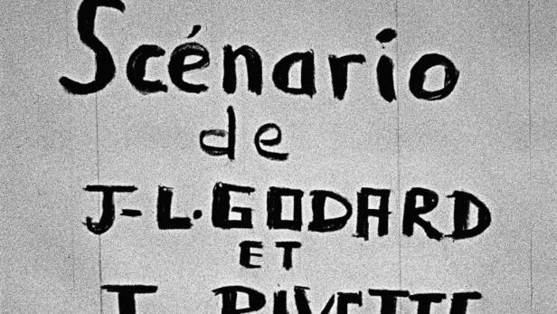 Der Schriftzug „Scénario de J-L. Godard et T. Rivette“ ist zu sehen.