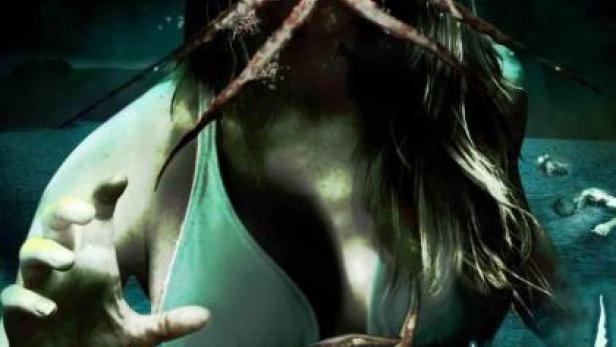 Das Filmplakat für „The Corrupted“ zeigt eine Frau mit einem parasitären Wesen im Gesicht.