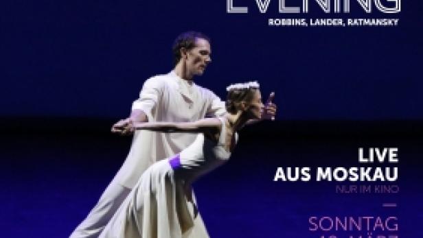 Ein Werbeplakat für „A Contemporary Evening“, live aus Moskau im Kino.