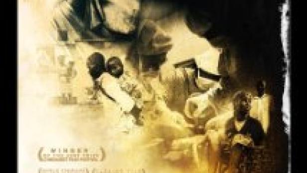 Das Filmplakat für „Living in Emergency: Stories of Doctors Without Borders“ zeigt einen Arzt und Patienten.