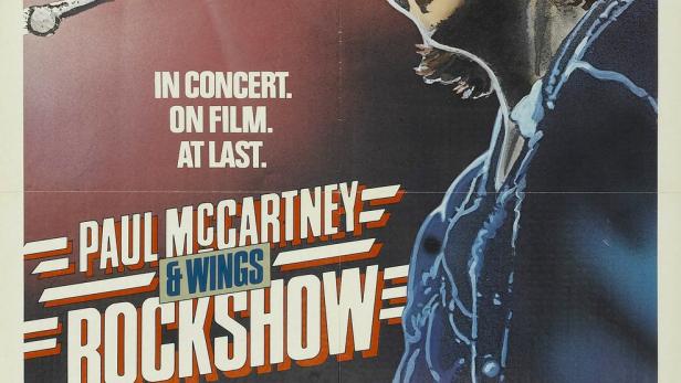 Das Filmplakat für „Rockshow“ mit Paul McCartney am Mikrofon.