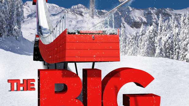 Das Filmplakat für „The Big Jump“ zeigt einen Skispringer vor einer verschneiten Landschaft.