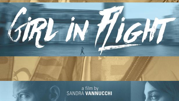 Das Filmplakat für „Girl in Flight“ zeigt zwei junge Frauen und die Namen der Schauspieler.