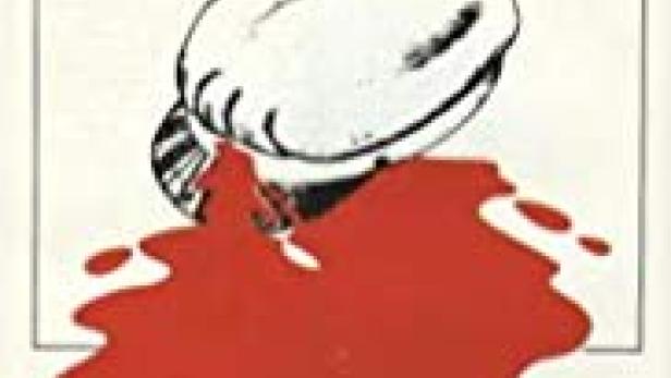 Das Filmplakat für „Zaseda“ zeigt einen Hut, der in einer roten Flüssigkeit liegt.