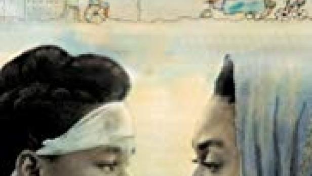 Das Filmplakat für „I-Junction“ zeigt zwei junge Menschen vor einer gezeichneten Straßenszene.