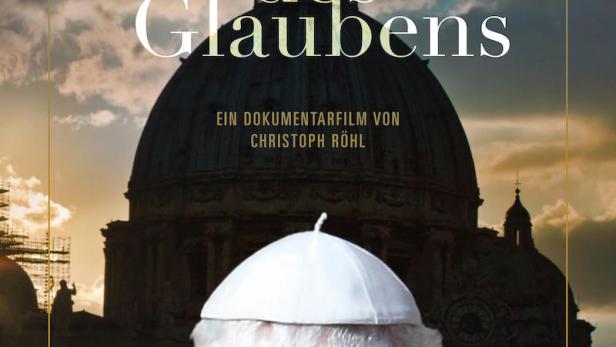 Das Filmplakat für „Verteidiger des Glaubens“ zeigt den Papst vor dem Petersdom.
