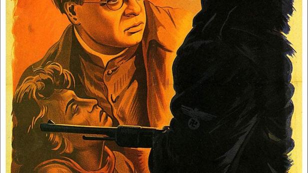 Das Filmplakat für „Roma città aperta“ zeigt Aldo Fabrizi, Anna Magnani und einen SS-Offizier.