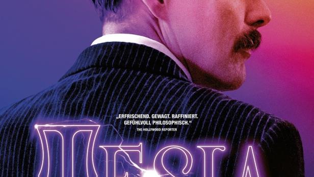 Das Filmplakat für „Tesla“ zeigt Ethan Hawke in der Rolle des Nikola Tesla.