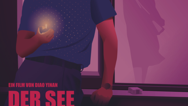 Filmplakat für „Der See der wilden Gänse“ mit einem Mann, der ein Streichholz anzündet.