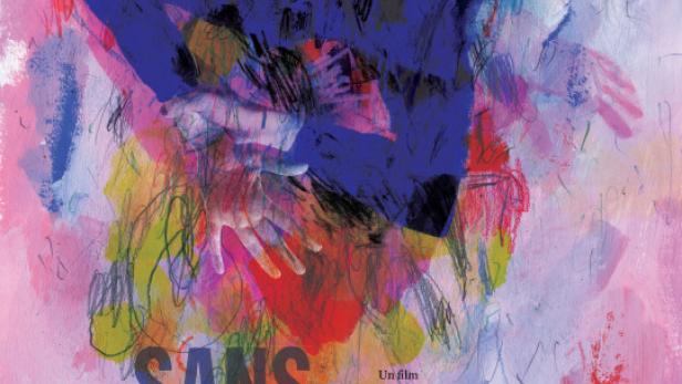 Das Filmplakat für „Sans Frapper“ zeigt eine abstrakte, farbenfrohe Darstellung einer Person.