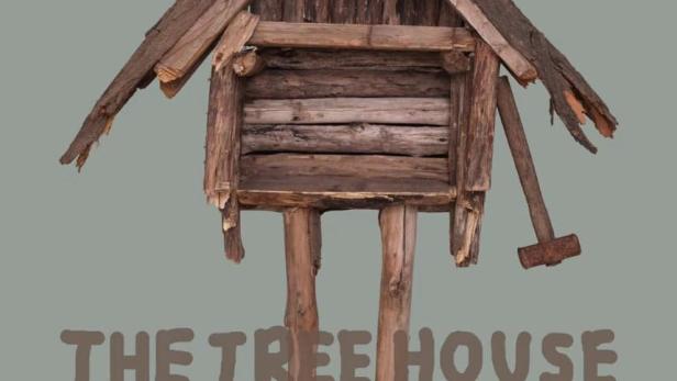 Das Filmplakat für „The Tree House“ zeigt ein Baumhaus, das wie eine menschliche Figur aussieht.