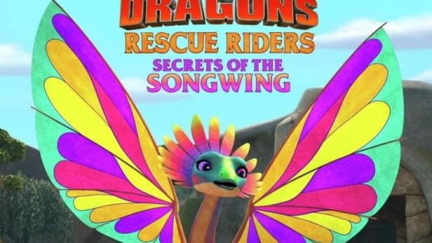 Das Filmplakat für „Dragons Rescue Riders: Secrets of the Songwing“ zeigt verschiedene Drachen.