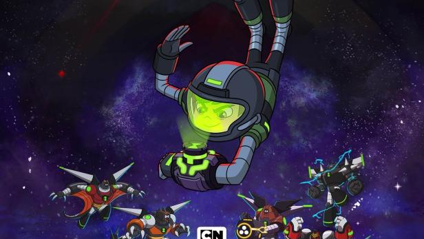 Das Filmplakat zu „Ben 10 gegen das Universum: Der Film“ zeigt Ben im Weltraum mit Aliens und einem riesigen Monster.