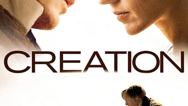 Das Filmplakat für „Creation“ zeigt Charles Darwin und seine Frau, sowie eine Szene mit einem Affen.