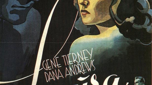 Das Filmplakat für „Laura“ mit Gene Tierney und Dana Andrews.