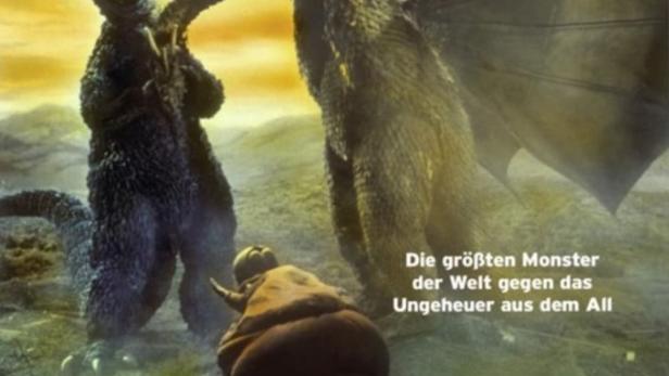 Frankensteins Monster im Kampf gegen Ghidorah