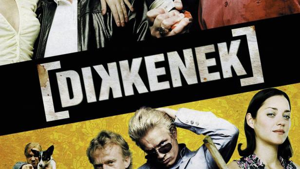 Das Filmplakat für „Dikkenek“ zeigt eine Gruppe exzentrischer Charaktere.