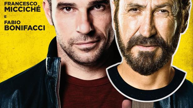 Das Filmplakat zu „Loro Chi?“ zeigt Marco Giallini und Edoardo Leo.